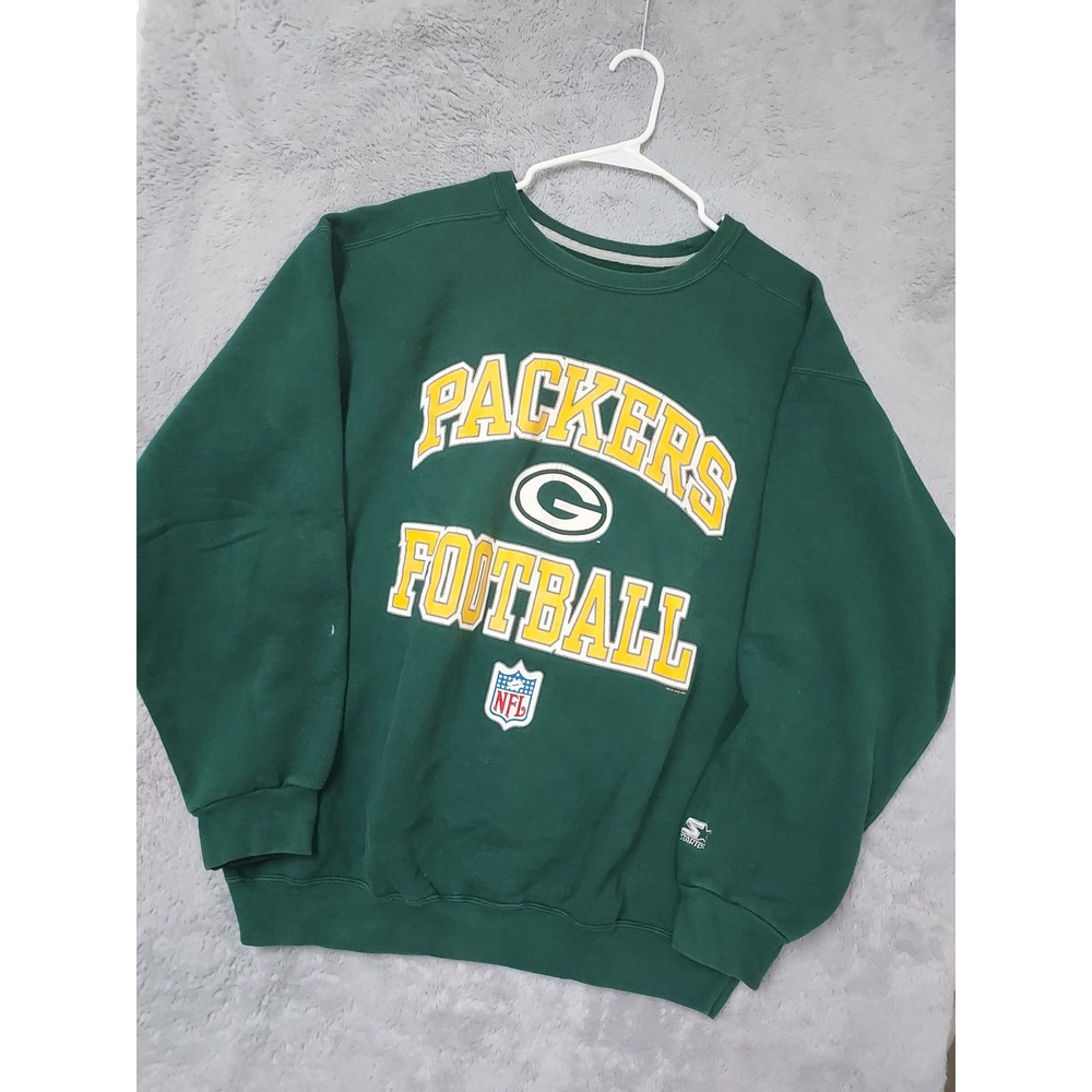 Vintage Green Bay Packers Sweatshirt Mens XXL 2XL Starter Made USA NFL Green 90s